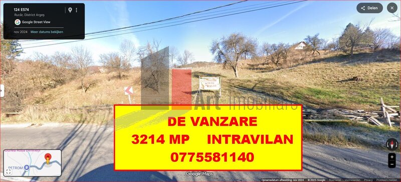 Rucar, teren intravilan 3214 mp, cu deschidere 56 m in DN73.
